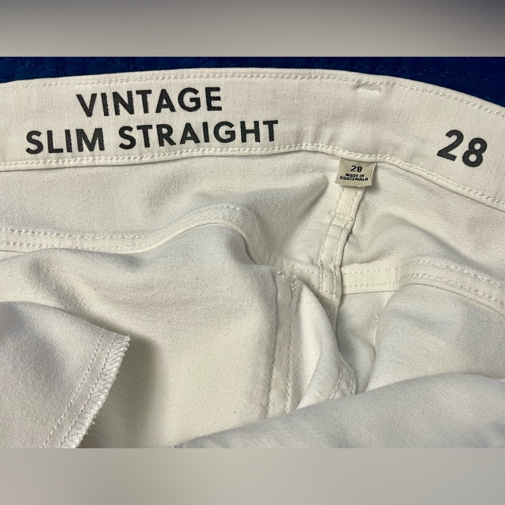 J.Crew White Vintage Slim Straight Jeans Size 28 - Picture 4 of 7